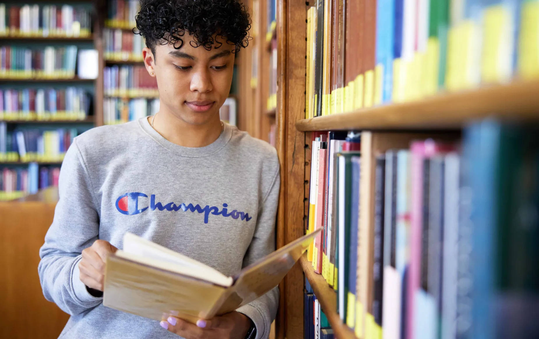 A student in the Library