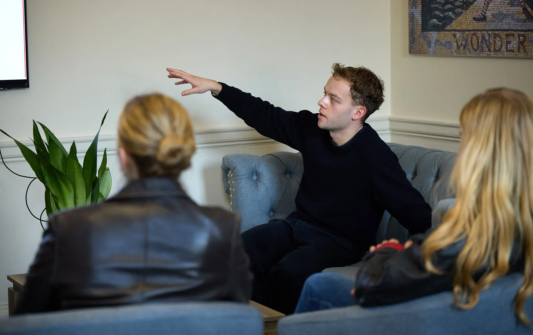 Students in a discussion group