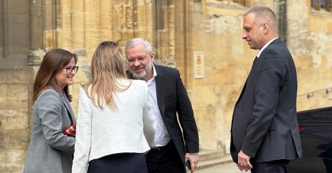 Herman Halushchenko and Roman Andarak arrive at Christ Church